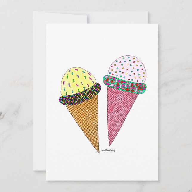 Cute Colourful Birthday Ice Cream Card (Front)