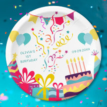 Cute Colourful Birthday Party Custom Text
