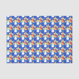 Cute Colourful Blessing Angels Blue Sky  Watercolo Tissue Paper