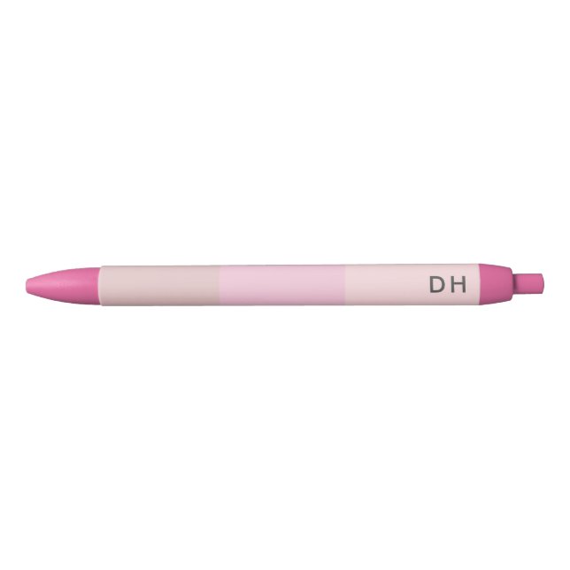 Cute Colourful Blush Pastel Pale Pink Black Ink Pen (Front)
