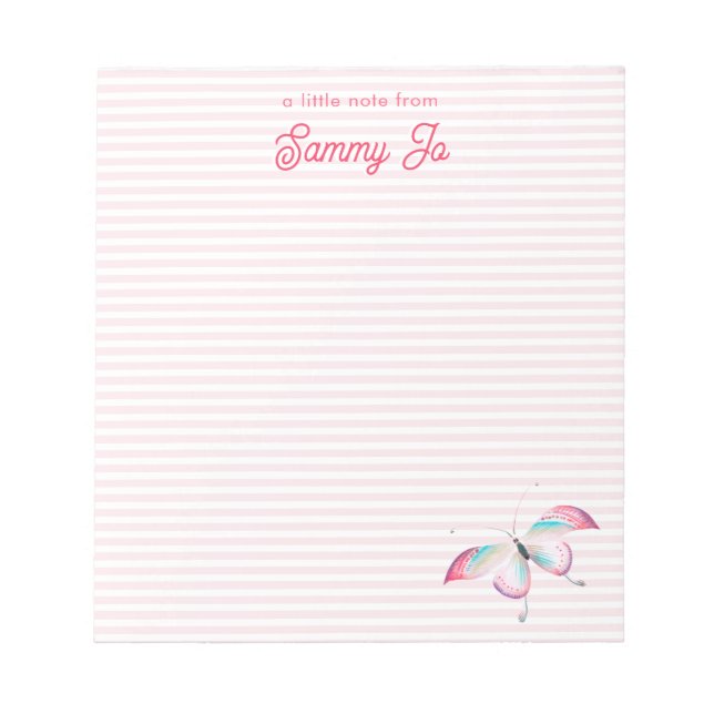 Cute Colourful Bohemian Butterfly  Notepad (Front)