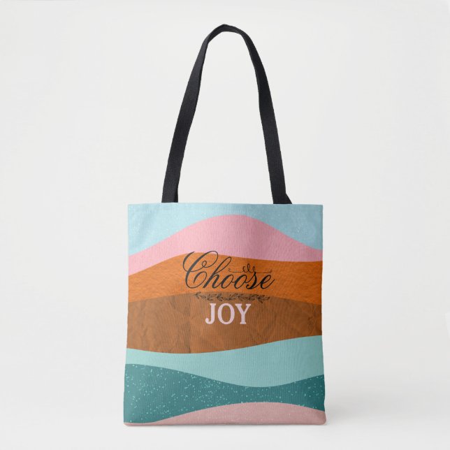 Cute Colourful Boho Inspirational Positive Quote Tote Bag (Front)