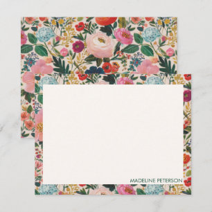 Cute Colourful Botanical Flowers Card