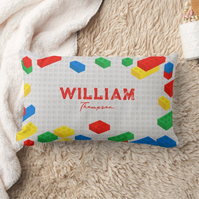 Cute Colourful Bricks Building Blocks Kids  Lumbar Cushion (Blanket)