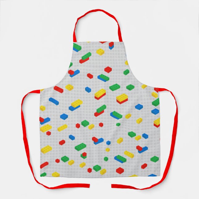 Cute Colourful Bricks Building Blocks Kids Pattern Apron (Front)