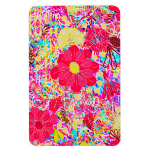 Cute colourful bright flowers magnet