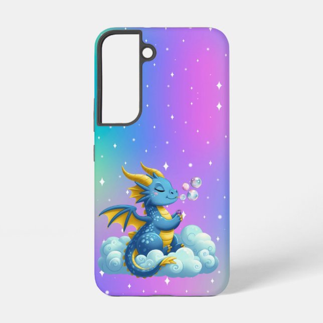 Cute colourful bubble Dragon Samsung Galaxy S22 Case (Back)