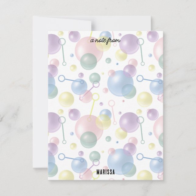 Cute Colourful Bubble Kids Birthday Party Card (Front)
