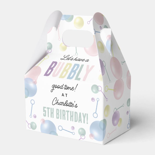 Cute Colourful Bubble Kids Birthday Party Favour Box (Front Side)
