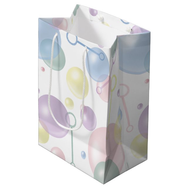 Cute Colourful Bubble Pattern Medium Gift Bag (Front Angled)
