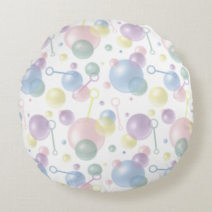 Cute Colourful Bubble Pattern Round Cushion