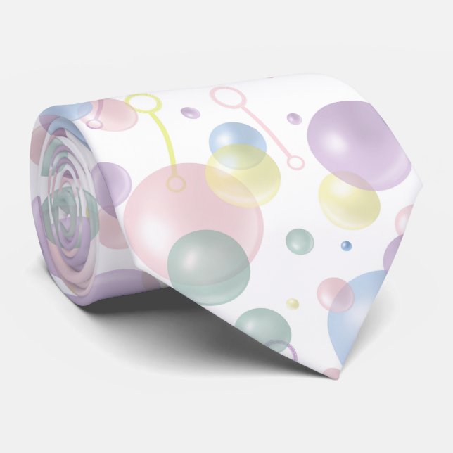 Cute Colourful Bubble Pattern Tie (Rolled)