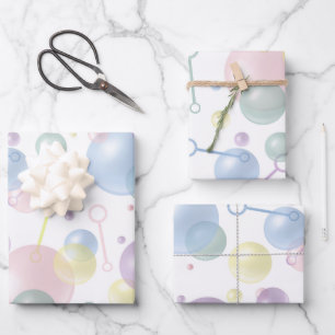 Cute Colourful Bubble Pattern Wrapping Paper Sheet