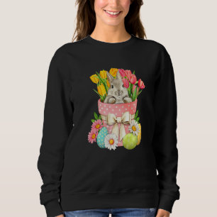 Cute Colourful Bunny Face Tie Dye Red Heart Flower Sweatshirt