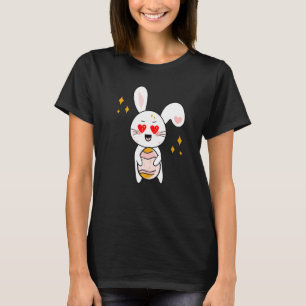 Cute Colourful Bunny Face Tie Dye Red Heart Flower T-Shirt