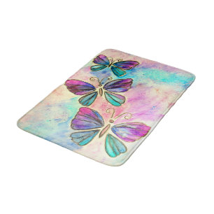 Cute Colourful Butterflies Bath Mat