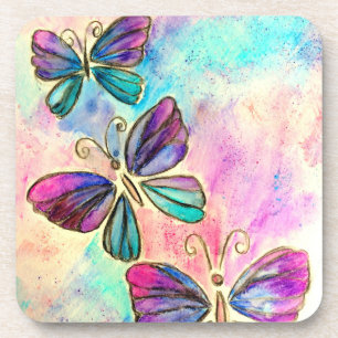Cute Colourful Butterflies Coaster