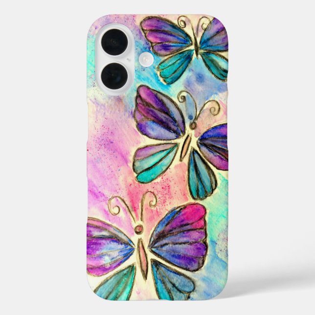 Cute Colourful Butterflies iPhone Case (Back)