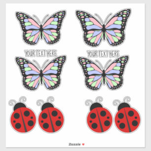 Cute Colourful Butterflies Ladybugs Your Text Here