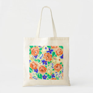 Cute colourful butterflies roses patterns tote bag