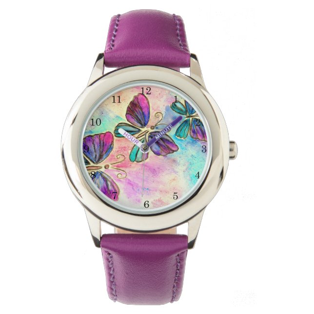 Cute Colourful Butterflies - Watch (Front)