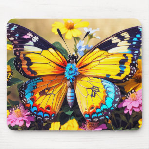 Cute Colourful Butterfly Art Mouse Mat