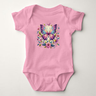 Cute, colourful butterfly baby bodysuit
