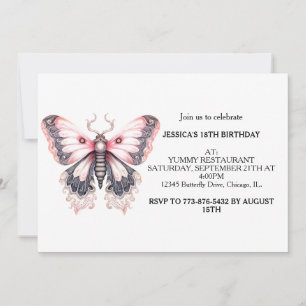 Cute Colourful Butterfly Birthday Party Invitation