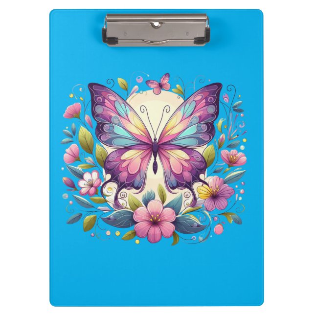 Cute, colourful butterfly  clipboard (Front)