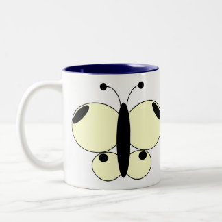 Cute Colourful Butterfly Mug - Large White