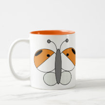 Cute Colourful Butterfly Mug - Orange Tip