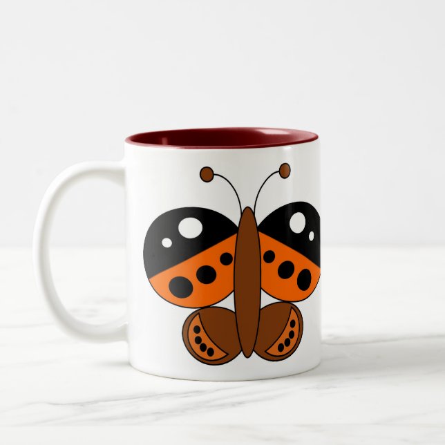Cute Colourful Butterfly Mug - Painted Lady (Left)