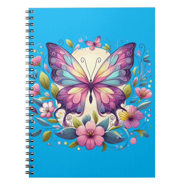 Cute, colourful butterfly  notebook (Front)