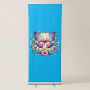 Cute, colourful butterfly retractable banner