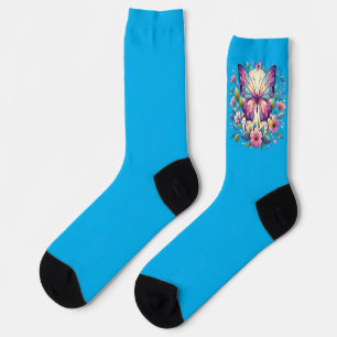 Cute, colourful butterfly socks