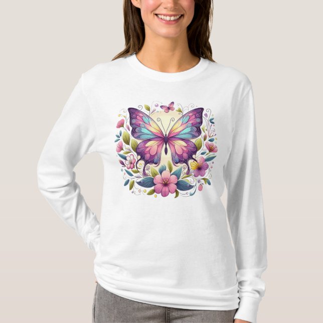 Cute, colourful butterfly  T-Shirt (Front)