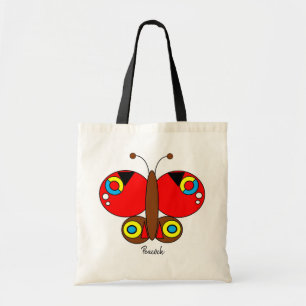 Cute Colourful Butterfly Tote Bag - Peacock