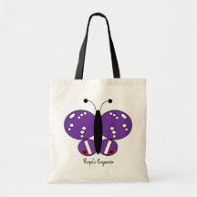 Cute Colourful Butterfly Tote Bag - Purple Emperor