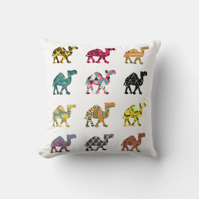 Cute colourful camel design cushion (Front)