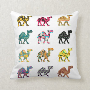 Cute colourful camel design cushion