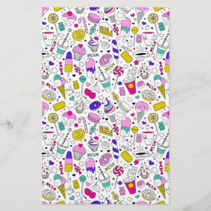 Cute Colourful Candy Sweet Pattern Stationery