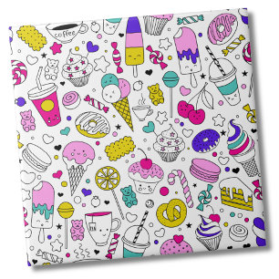 Cute Colourful Candy Sweet Pattern Tile