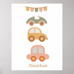 Cute Colourful Car Toys Baby Room  Poster