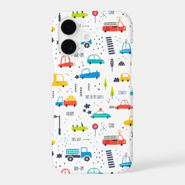 Cute Colourful Car Traffic Pattern Samsung Galaxy S21 Case (Back)