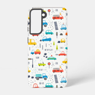 Cute Colourful Car Traffic Pattern Samsung Galaxy Case