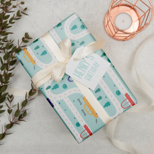 Cute Colourful Card Birthday Boy Wrapping Paper Sheet