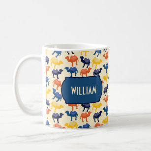 Cute Colourful Cartoon Camels Pattern Personalised Coffee Mug