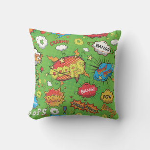 Cute Colourful Cartoon Speech Bubbles Cushion