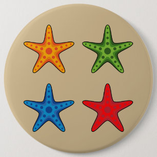 Cute Colourful Cartoon Starfish Set 6 Cm Round Badge