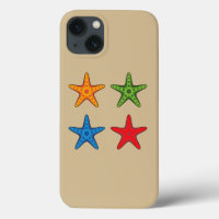 Cute Colourful Cartoon Starfish Set